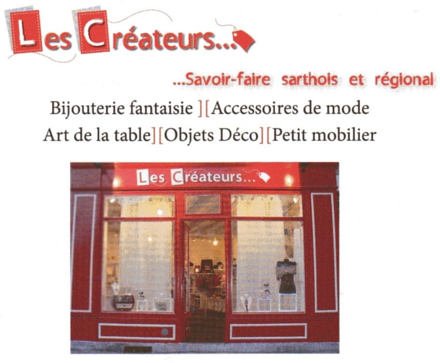 Publicité de la boutique Les Créateurs